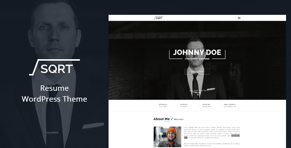 WordPress Resume Theme - Squareroot