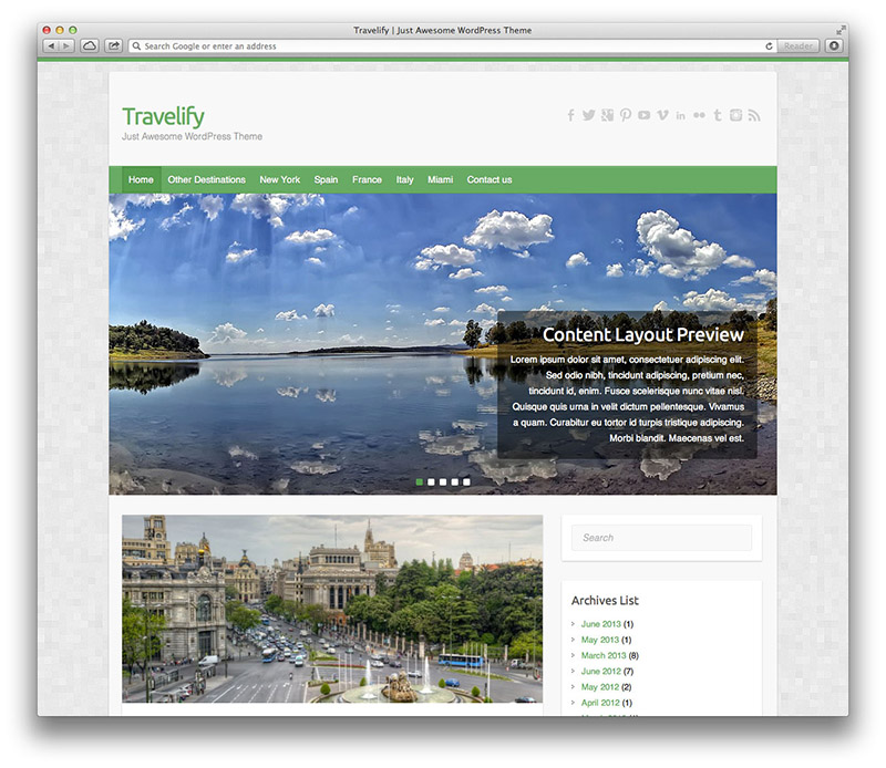 Travelify – Free Awesome & Responsive Travel WordPress Theme