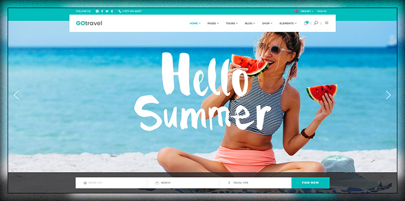 GoTravel - A Travel Agency & Tourism Theme