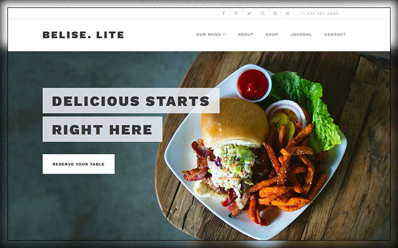 Belise Lite - Free Restaurant WordPress Theme