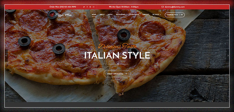 PizzaMia - Restaurant and Pizza WordPress Theme
