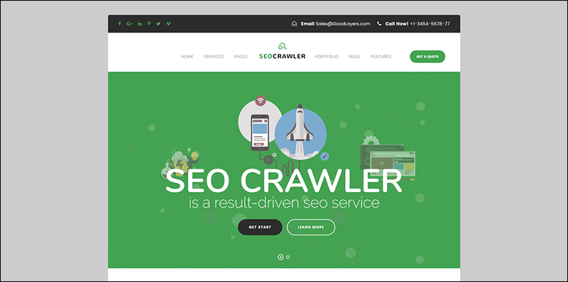 SEO Crawler - Digital Marketing Agency, Social Media, SEO WordPress Theme