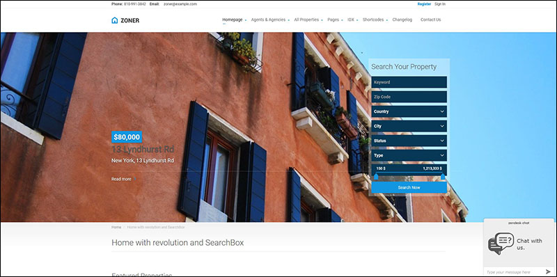 Zoner - Real Estate WordPress Theme