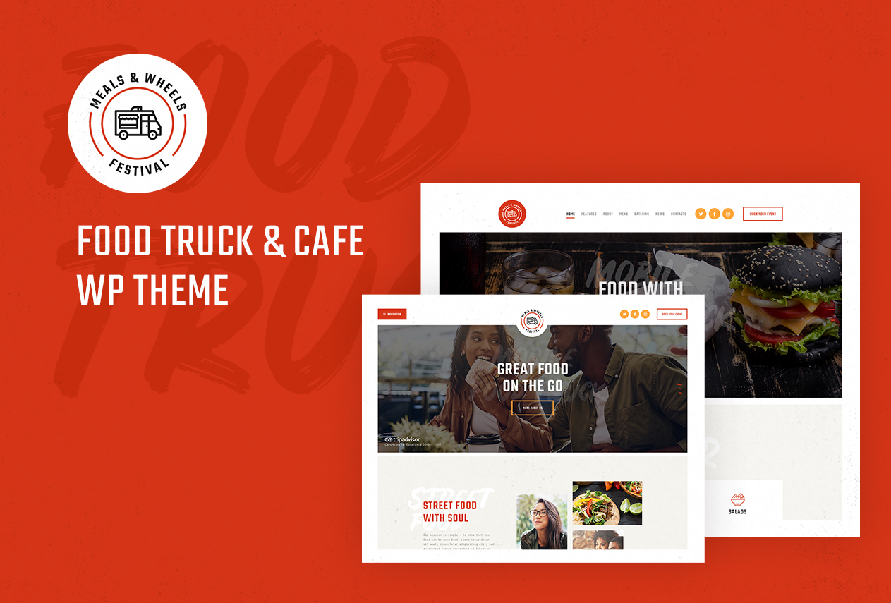 Meet Meals & Wheels, classy food truck and fast food delivery WordPress theme, which we've recently added to our portfolio of beautiful WordPress themes.