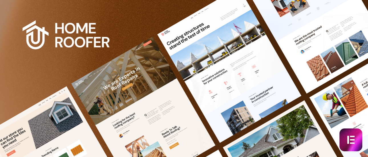 HomeRoofer – Roofing Company Services and Construction WordPress Theme