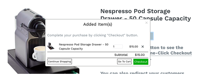 easy checkout page