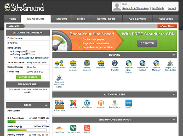 siteground-control-panel