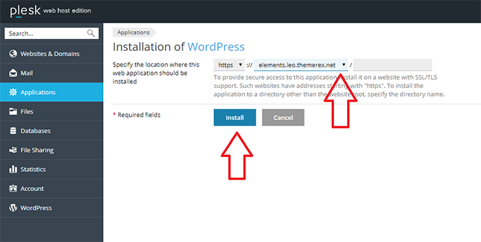 plesk-wp-installation