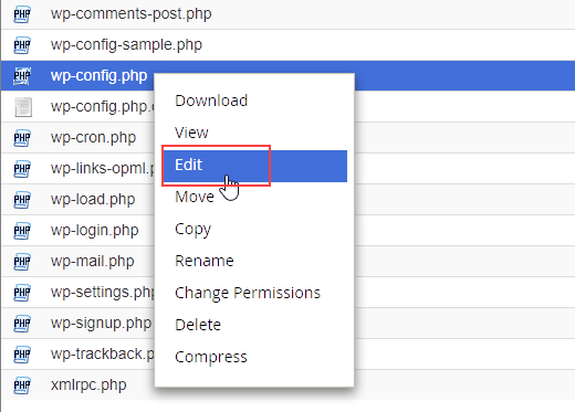 Wp-config.php file