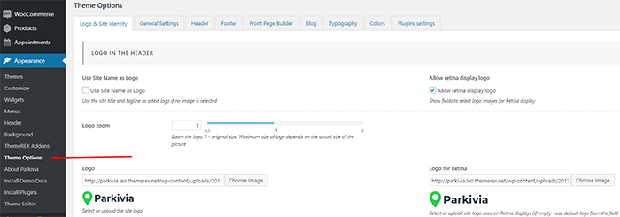 parkivia-theme-options