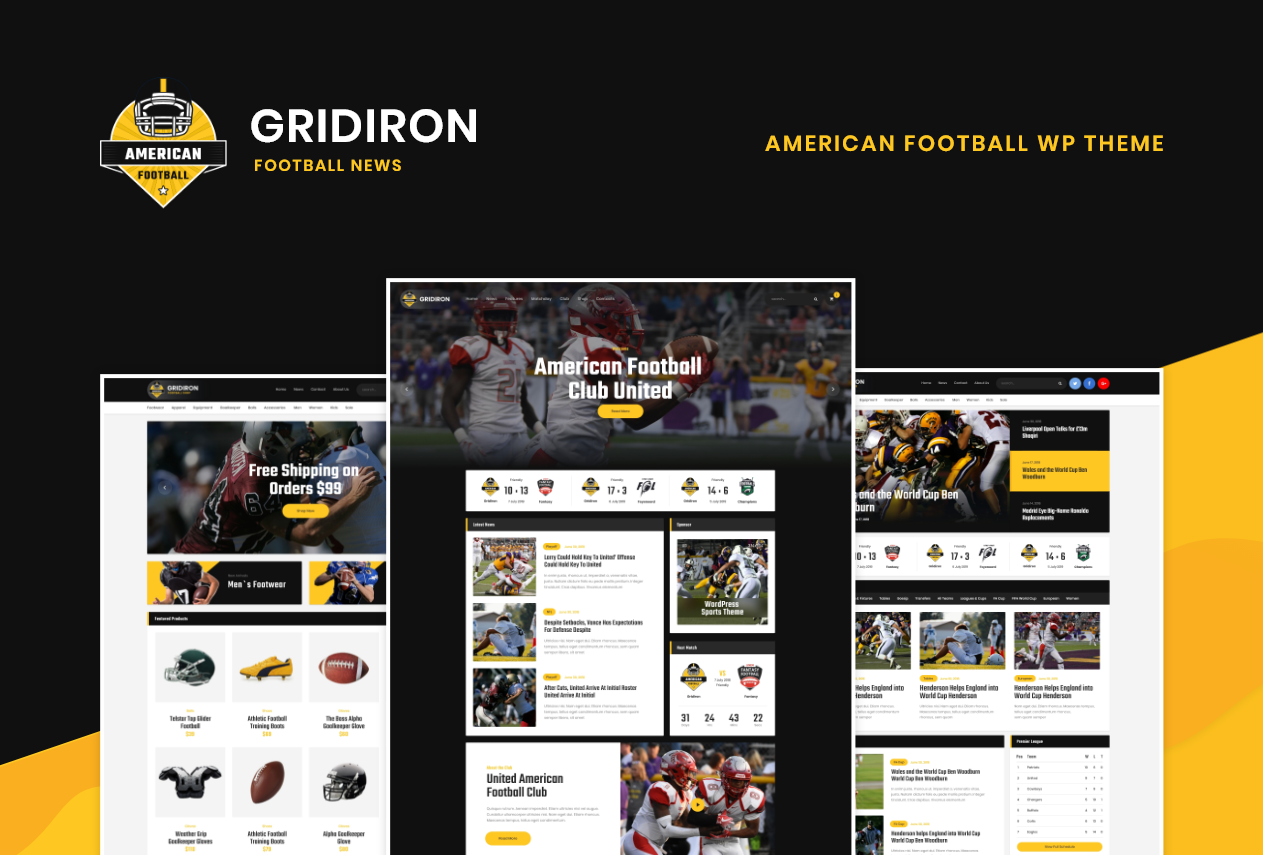 American Football and NFL Team WordPress Theme