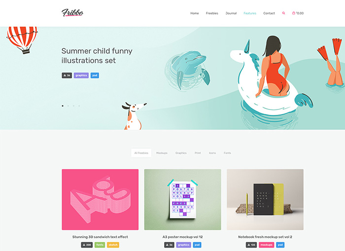 Fribbo blog WordPress themes
