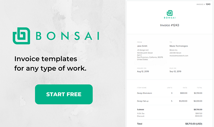 11. Bonsai Invoice Templates
