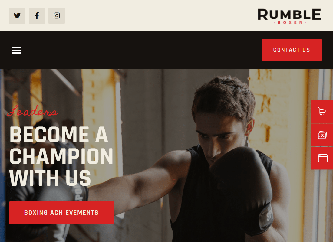 Rumble - Boxing, MMA & Fighting Elementor Template Kit
