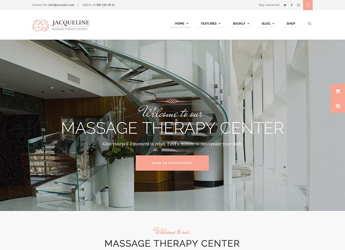 32. Jacqueline | Spa & Massage Salon Beauty WordPress Theme + Elementor