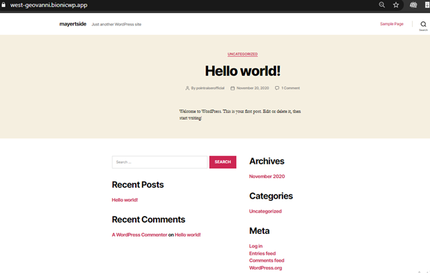 WordPress installation