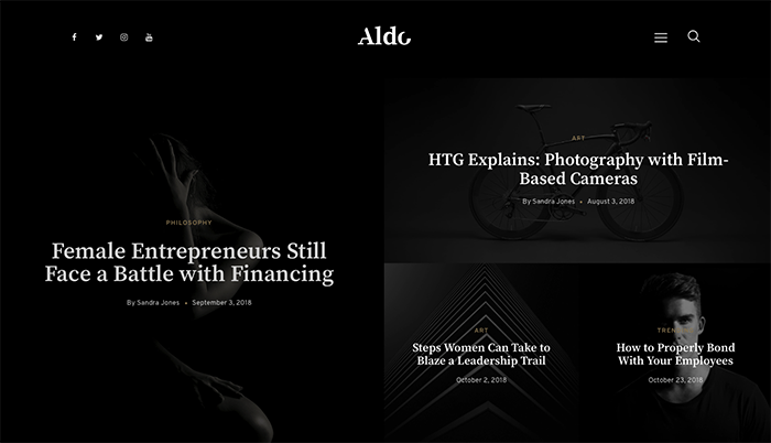 Best Minimalist WordPress Blog Theme with Gutenberg – Aldo
