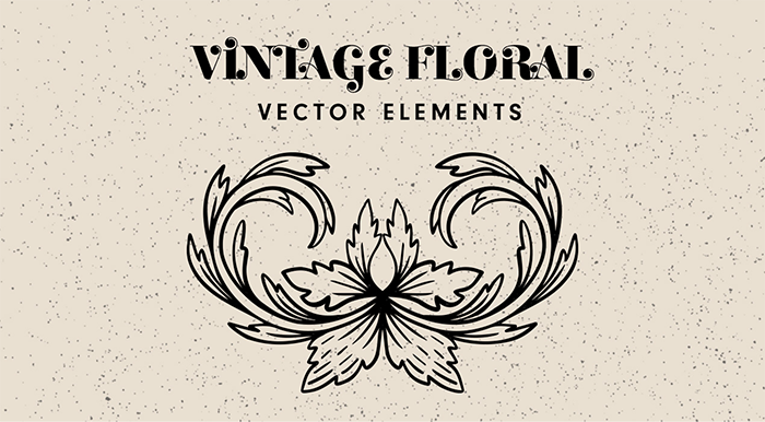 Vintage Floral Decorative Elements