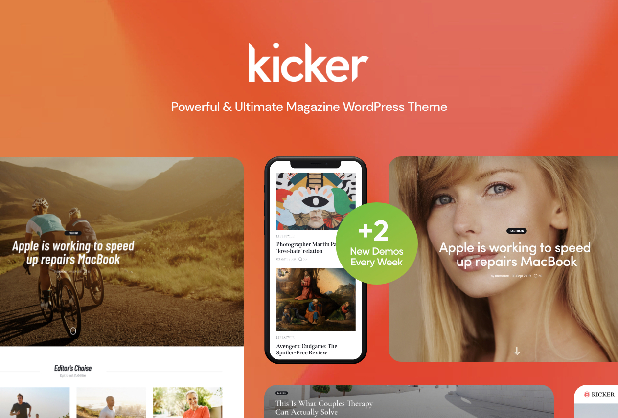 Kicker - the Best Elementor WordPress Theme for Blogs and News Magazines