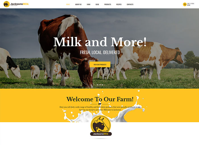 Dairy Farm & Eco Milk Products WordPress Theme