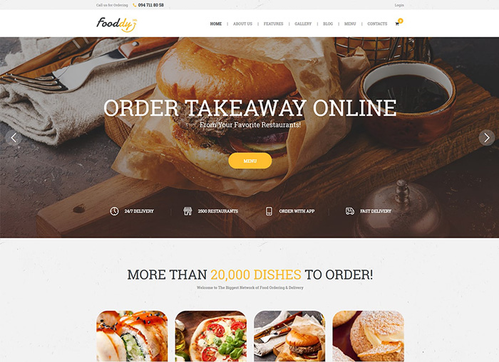 Fooddy 24/7 - Food Ordering & Delivery WordPress Theme + RTL