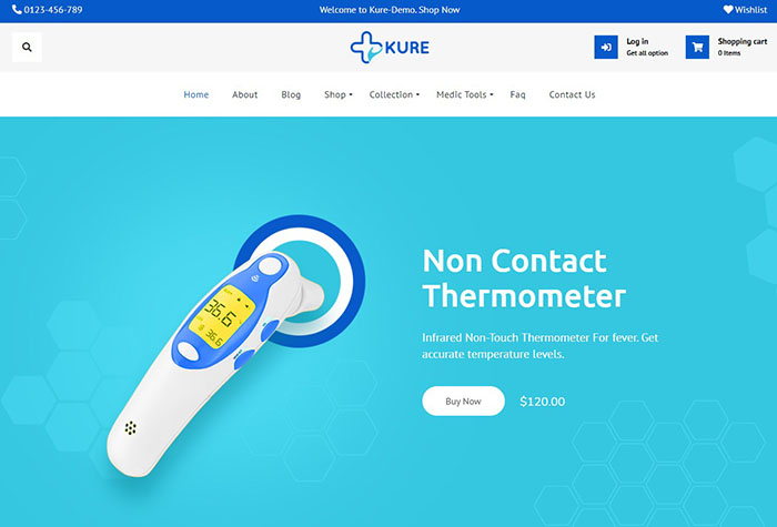 6. Kure ($59.00) - Best Medical Professional WordPress Theme