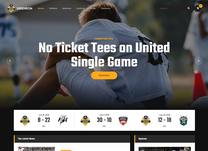 Gridiron | American Football & NFL Superbowl Team WordPress Theme