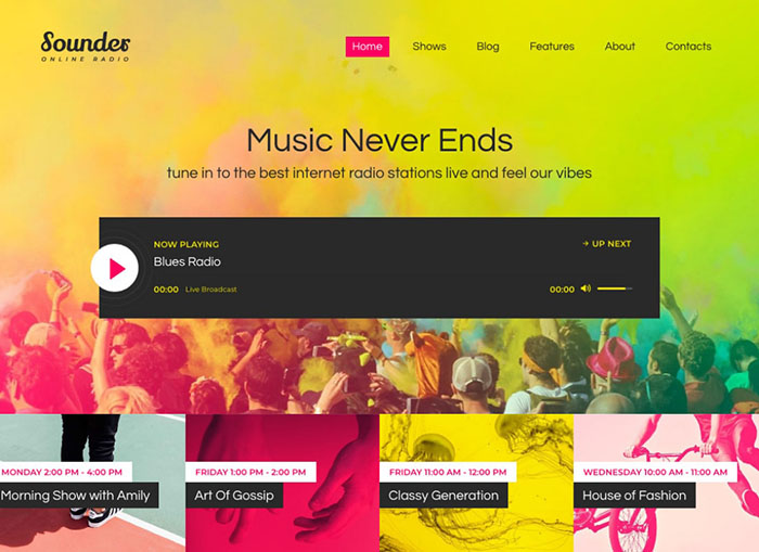 Sounder | Online Internet Radio Station WordPress Theme