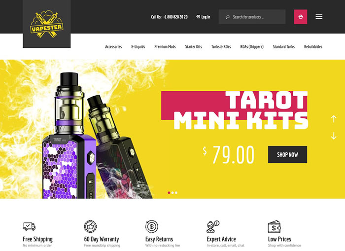 Vapester | Creative Cigarette Store & Vape Shop WooCommerce Theme