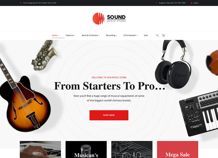 Sound | Musical Instruments Online Store WordPress Theme