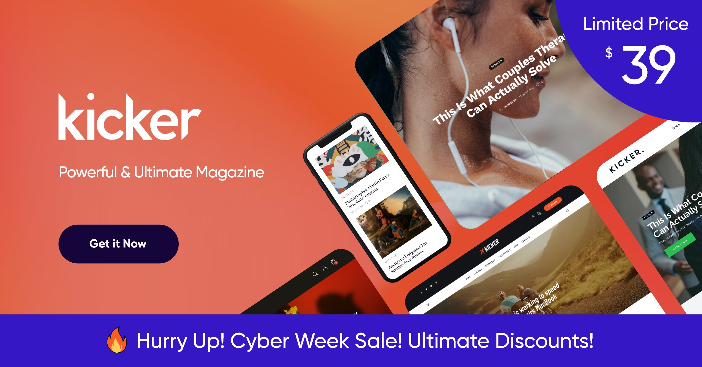 Kicker - Multipurpose Blog Magazine WordPress Theme