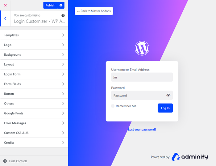 WordPress Login Customizer