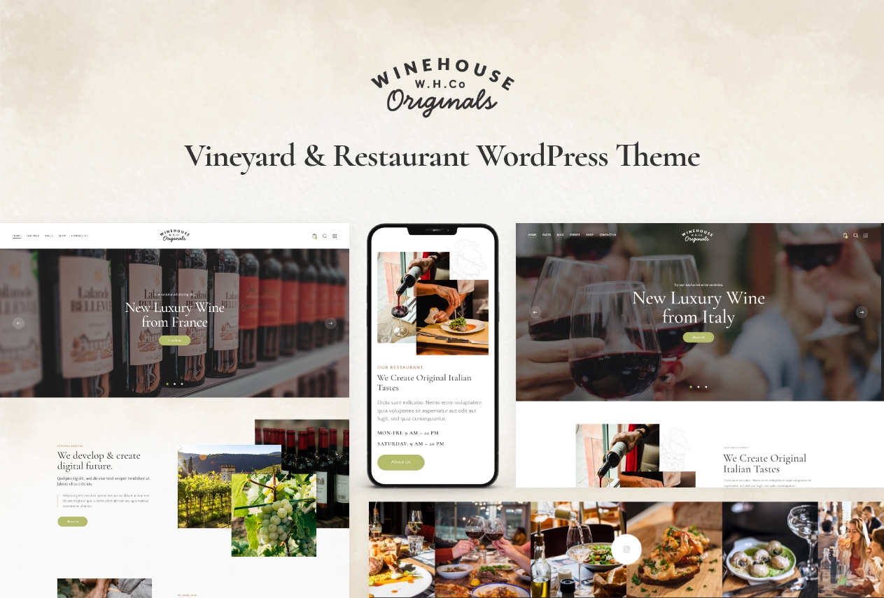 Wine House | Vineyard & Restaurant Liquor Store WordPress Theme