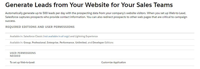 Web-to-Lead for Salesforce