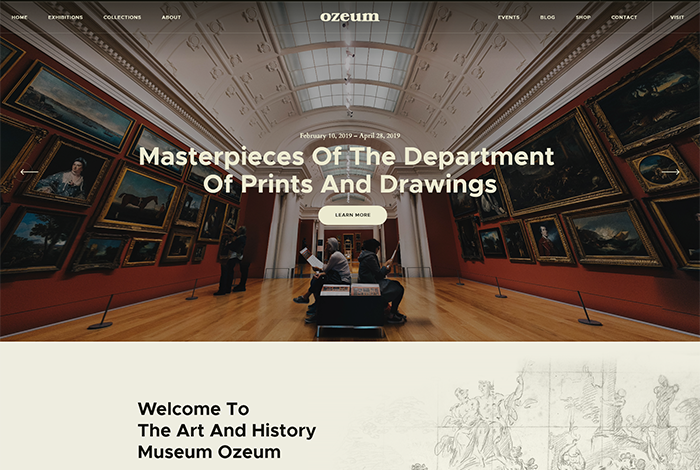Ozeum | Modern Art Gallery and Creative Online Museum WordPress Theme +RTL