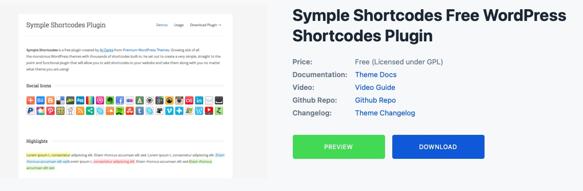 Symple Shortcodes Plugin