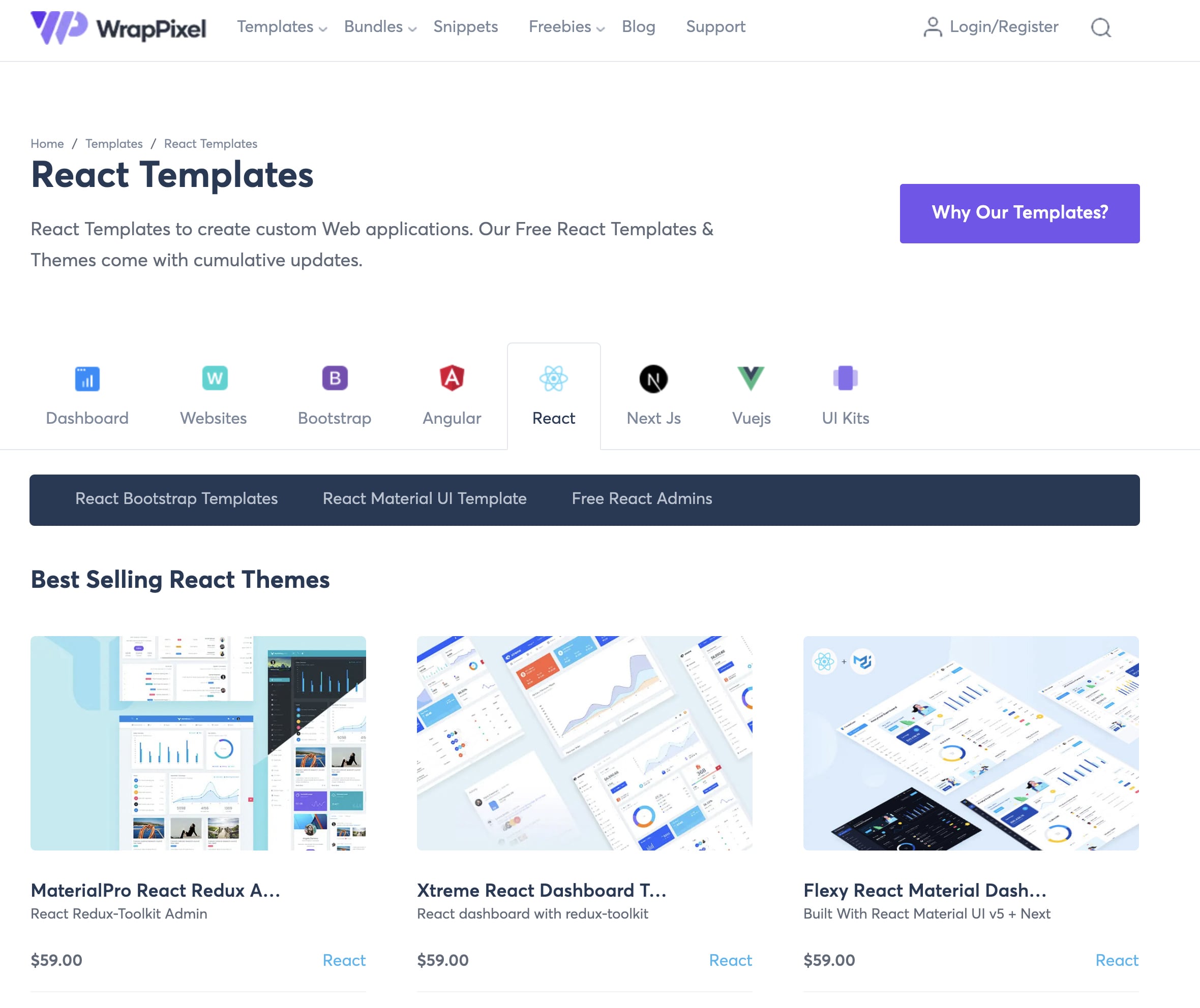 React Website Templates