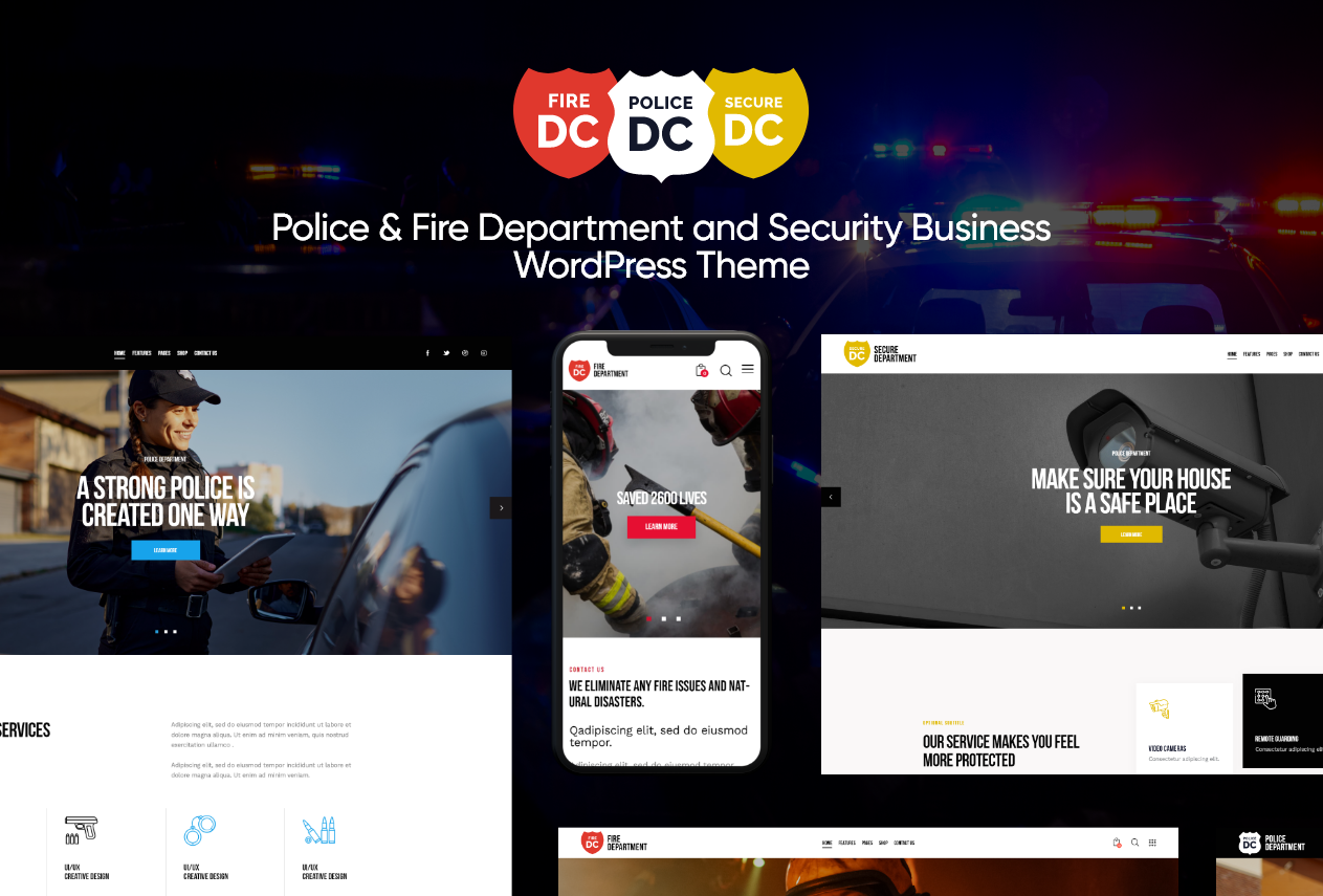Police & Fire Department and Security Business WordPress Theme