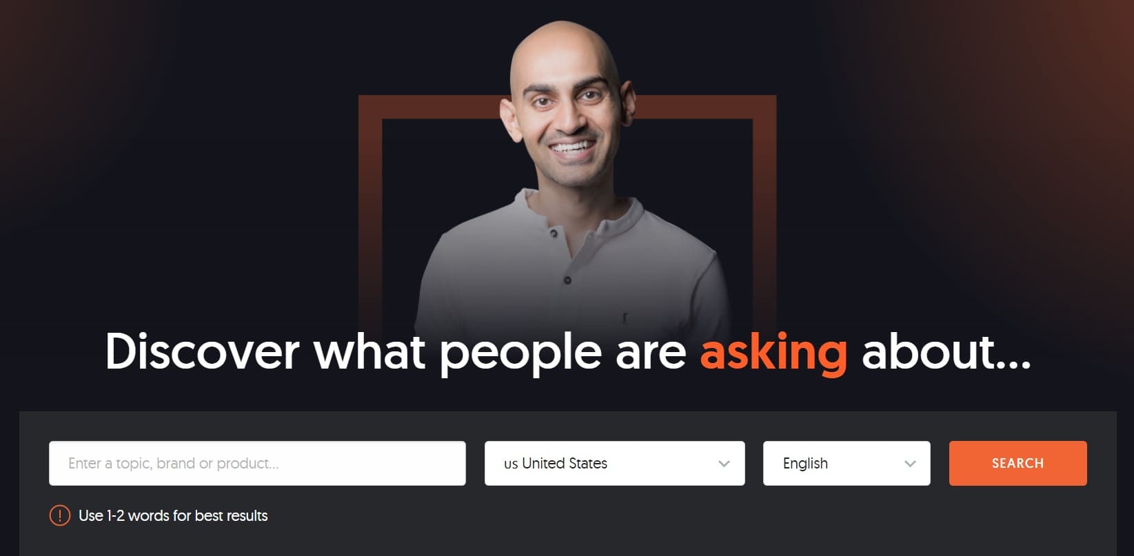 Homepage of Answer The Public