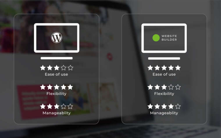 Comparison table of WordPress and website builders