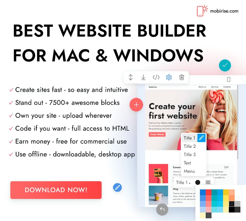 Mobirise Website Builder Software