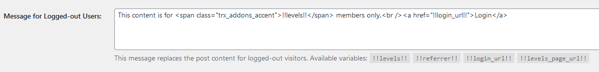 Message for Logged-Out Users