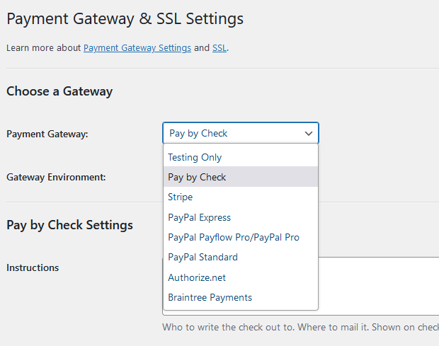 Paid Memberships Pro Payment Methods