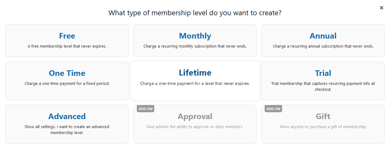 Setting Up Membership Plans