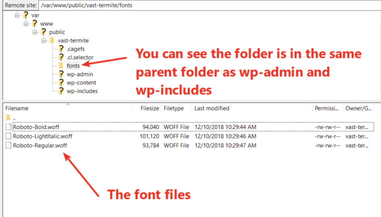 Upload the Font Files to Your Server