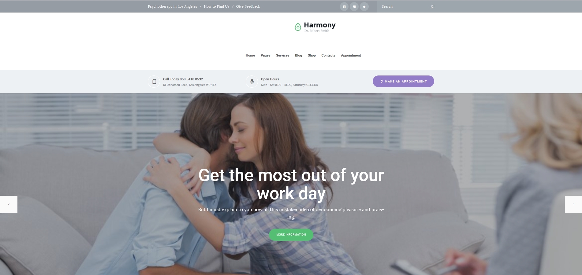 Harmony - psychologist and psychotherapist WordPress theme 