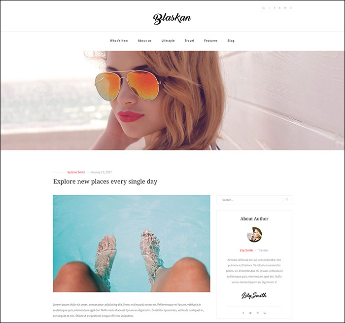 Blaskan Lifestyle WordPress Blog Theme