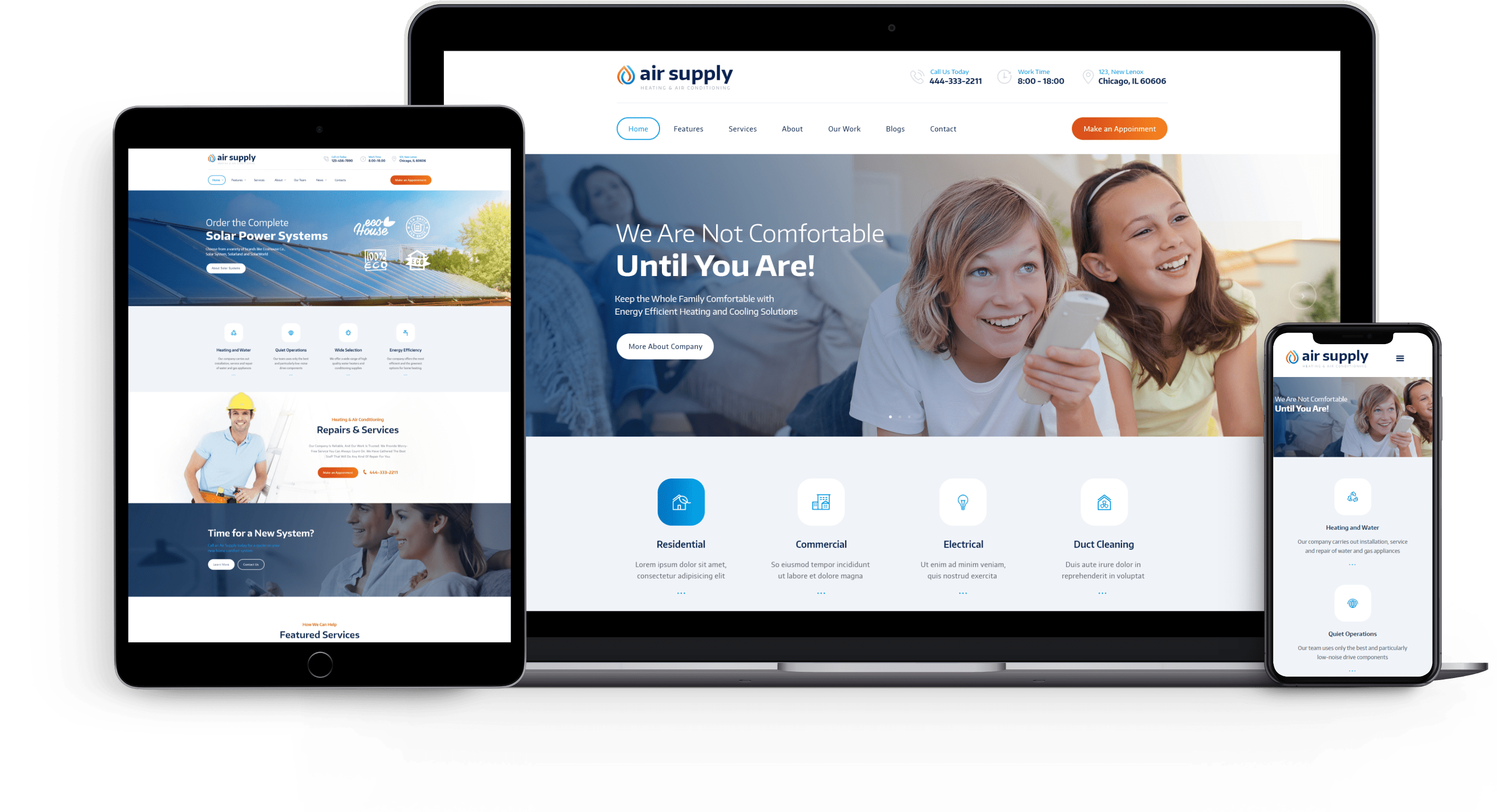 Air Supply | Conditioning Company and Heating Services WordPress Theme + RTL