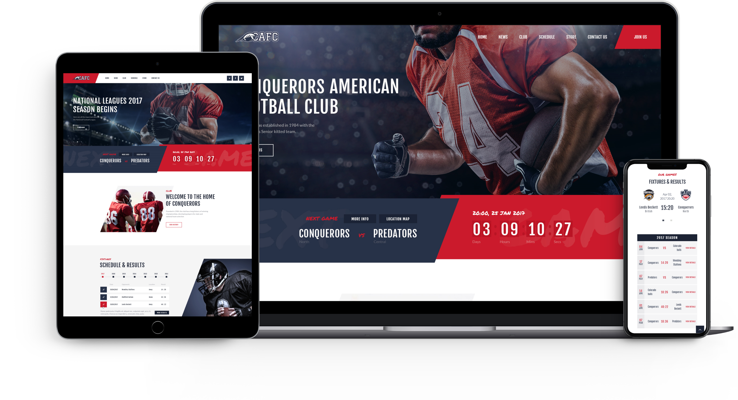 Conquerors | American Football & NFL WordPress Theme