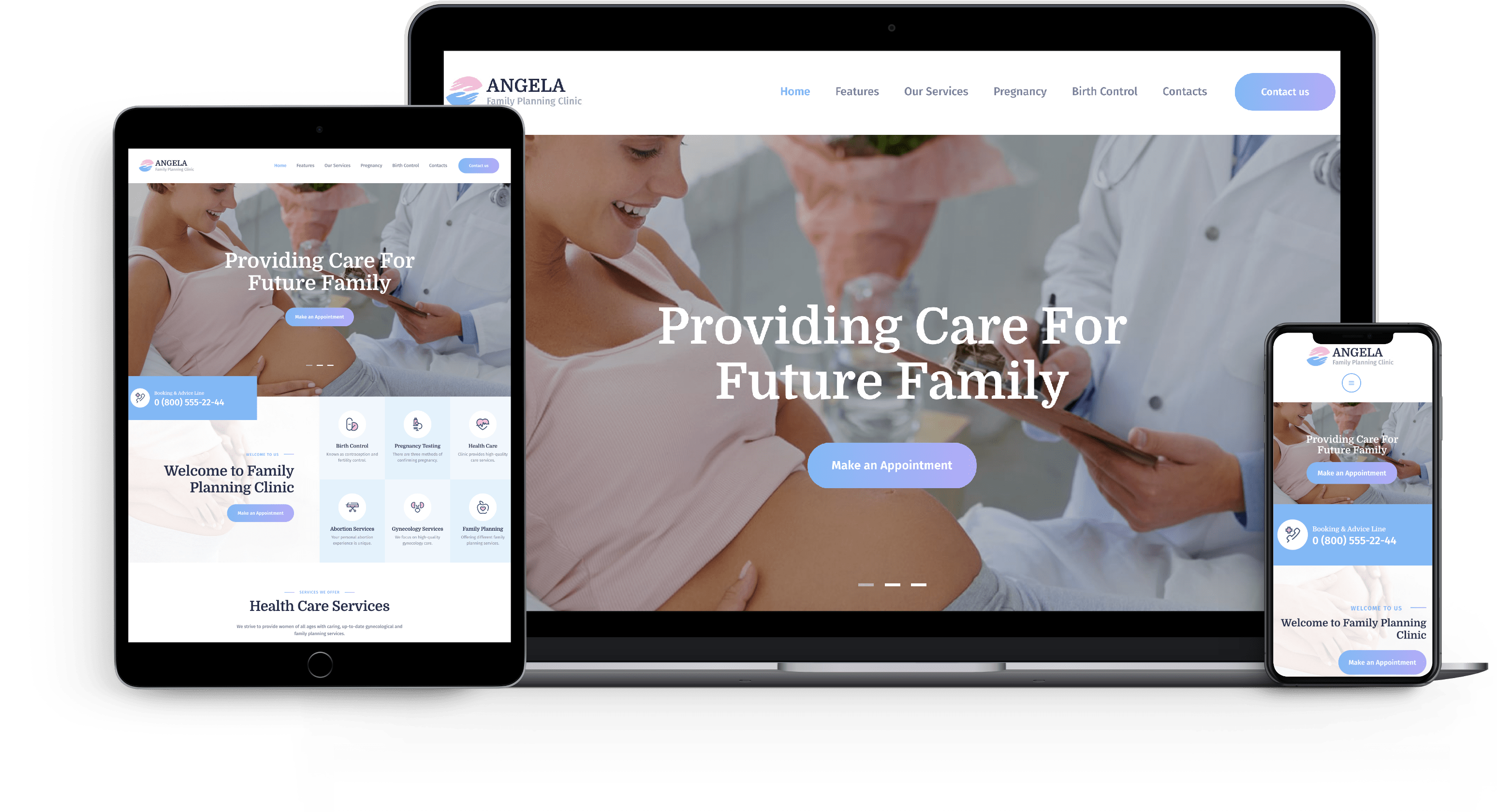 Angela | Family Planning & Pregnancy Clinic WordPress Theme
